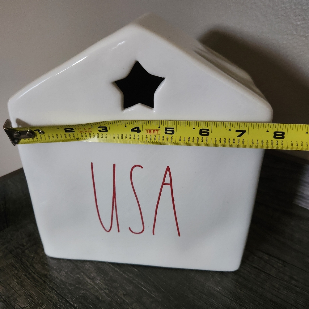 White Ceramic Rae Dunn Birdhouse USA